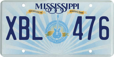 MS license plate XBL476