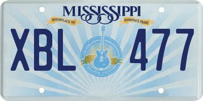 MS license plate XBL477