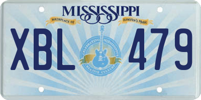 MS license plate XBL479