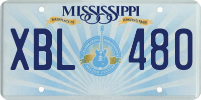 MS license plate XBL480