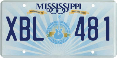 MS license plate XBL481