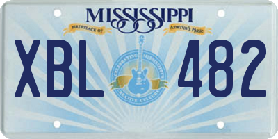 MS license plate XBL482