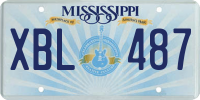 MS license plate XBL487