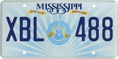 MS license plate XBL488