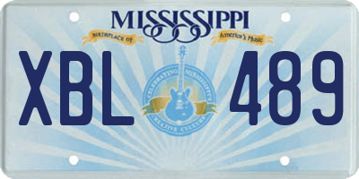 MS license plate XBL489