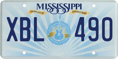 MS license plate XBL490
