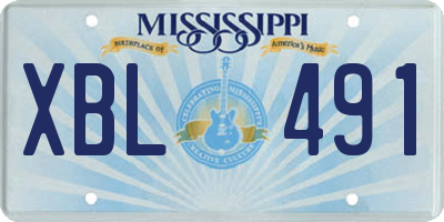 MS license plate XBL491