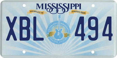 MS license plate XBL494