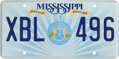 MS license plate XBL496