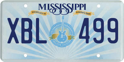 MS license plate XBL499
