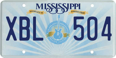 MS license plate XBL504