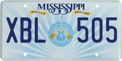 MS license plate XBL505