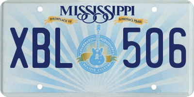 MS license plate XBL506