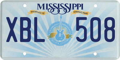 MS license plate XBL508