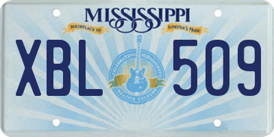 MS license plate XBL509