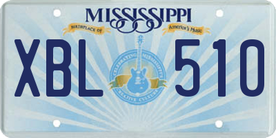 MS license plate XBL510