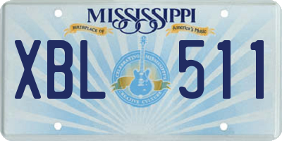 MS license plate XBL511