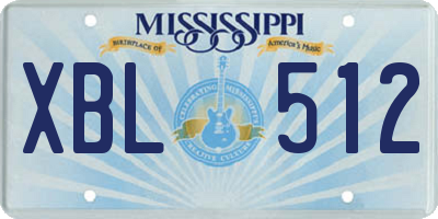 MS license plate XBL512