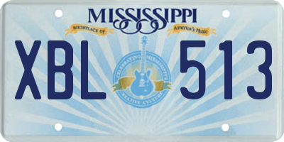 MS license plate XBL513