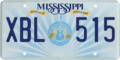 MS license plate XBL515