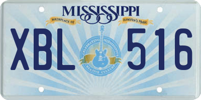 MS license plate XBL516