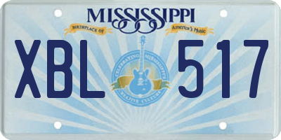 MS license plate XBL517