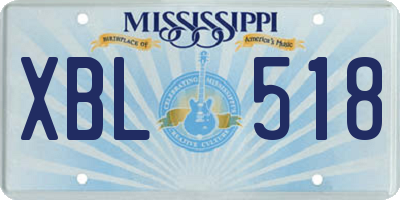 MS license plate XBL518