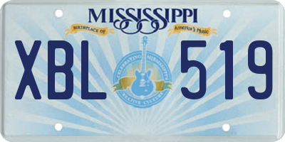MS license plate XBL519