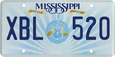 MS license plate XBL520