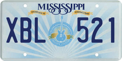MS license plate XBL521