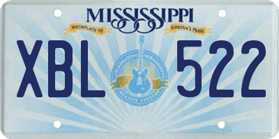 MS license plate XBL522
