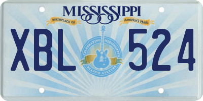 MS license plate XBL524