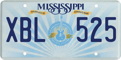 MS license plate XBL525