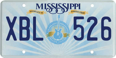 MS license plate XBL526