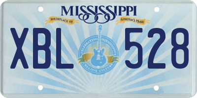 MS license plate XBL528
