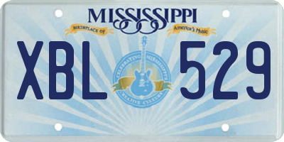 MS license plate XBL529