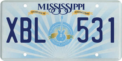 MS license plate XBL531