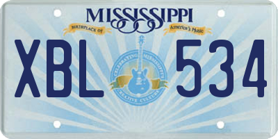 MS license plate XBL534