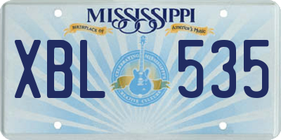 MS license plate XBL535
