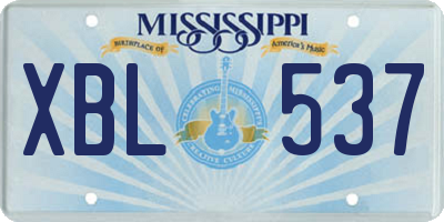 MS license plate XBL537