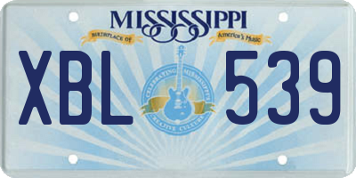 MS license plate XBL539