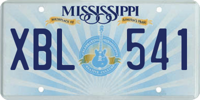 MS license plate XBL541