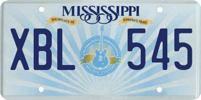 MS license plate XBL545