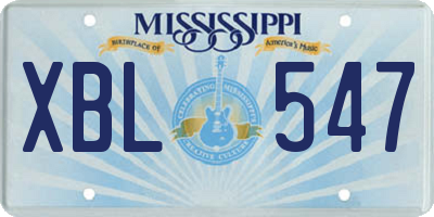 MS license plate XBL547