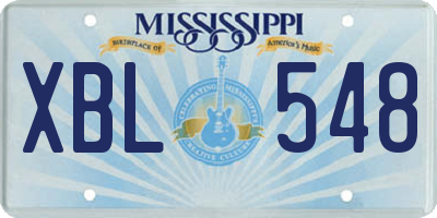 MS license plate XBL548