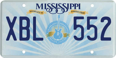 MS license plate XBL552