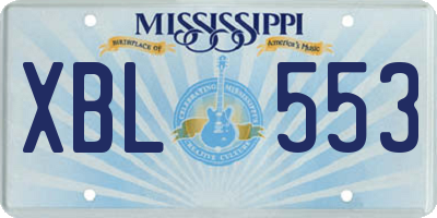 MS license plate XBL553