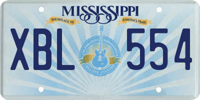 MS license plate XBL554