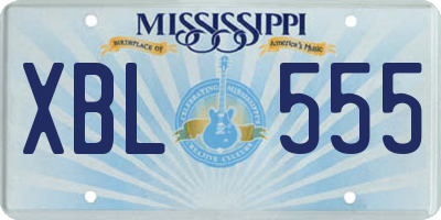 MS license plate XBL555