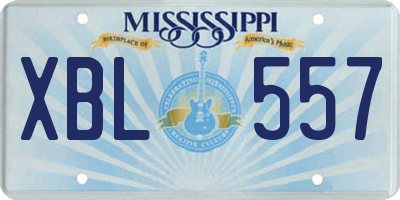 MS license plate XBL557